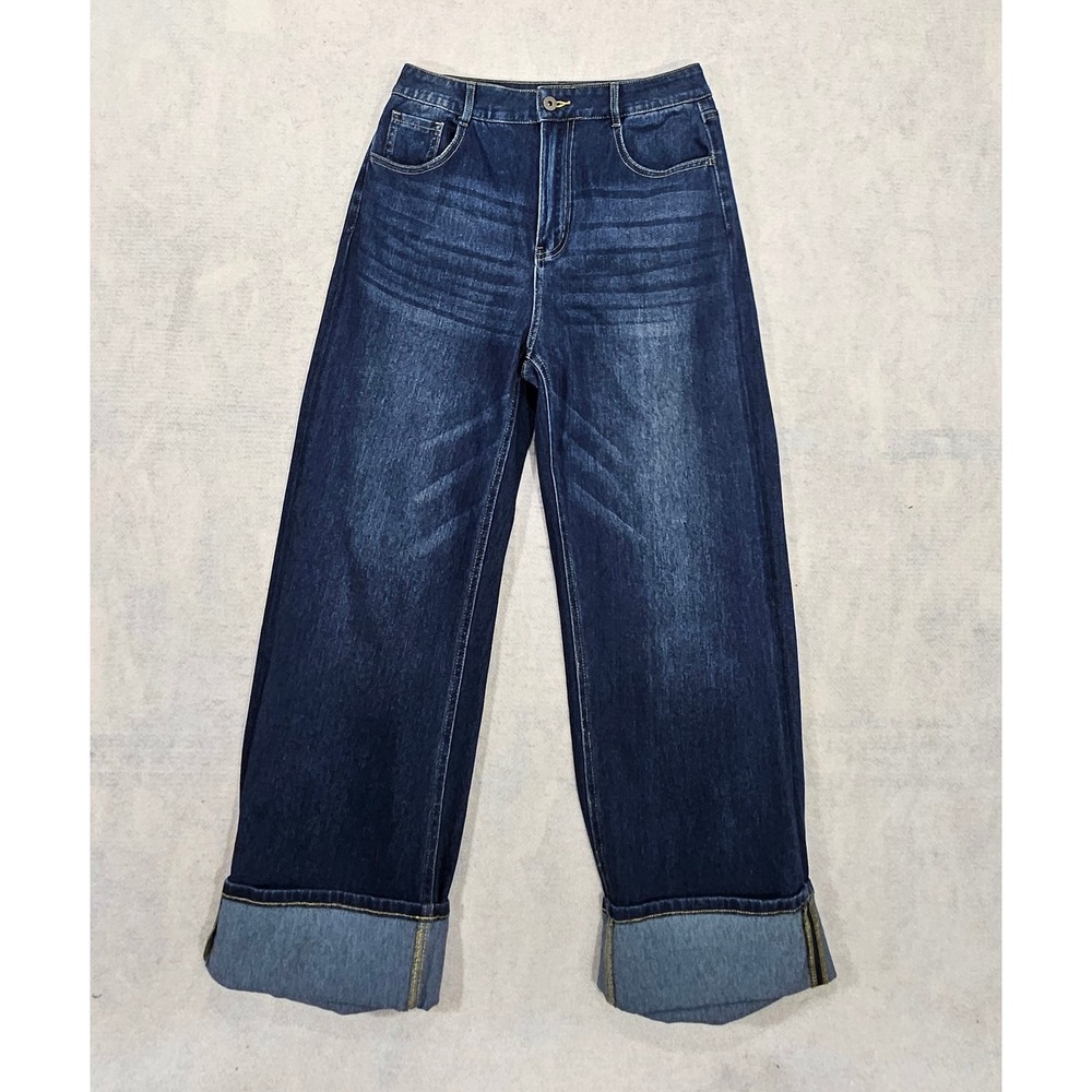 HALARA Dark Blue Wide Leg Jeans